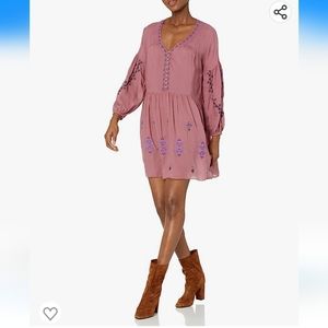 Lucky Brand Embroidered Tiered Tunic Dress